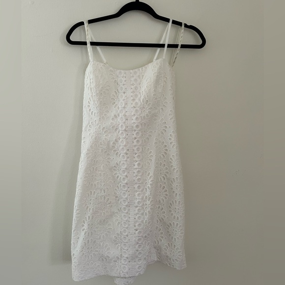 Lilly Pulitzer White Pinwheel Eyelet Shelli Cotton Dress Size 8 - Picture 4 of 10